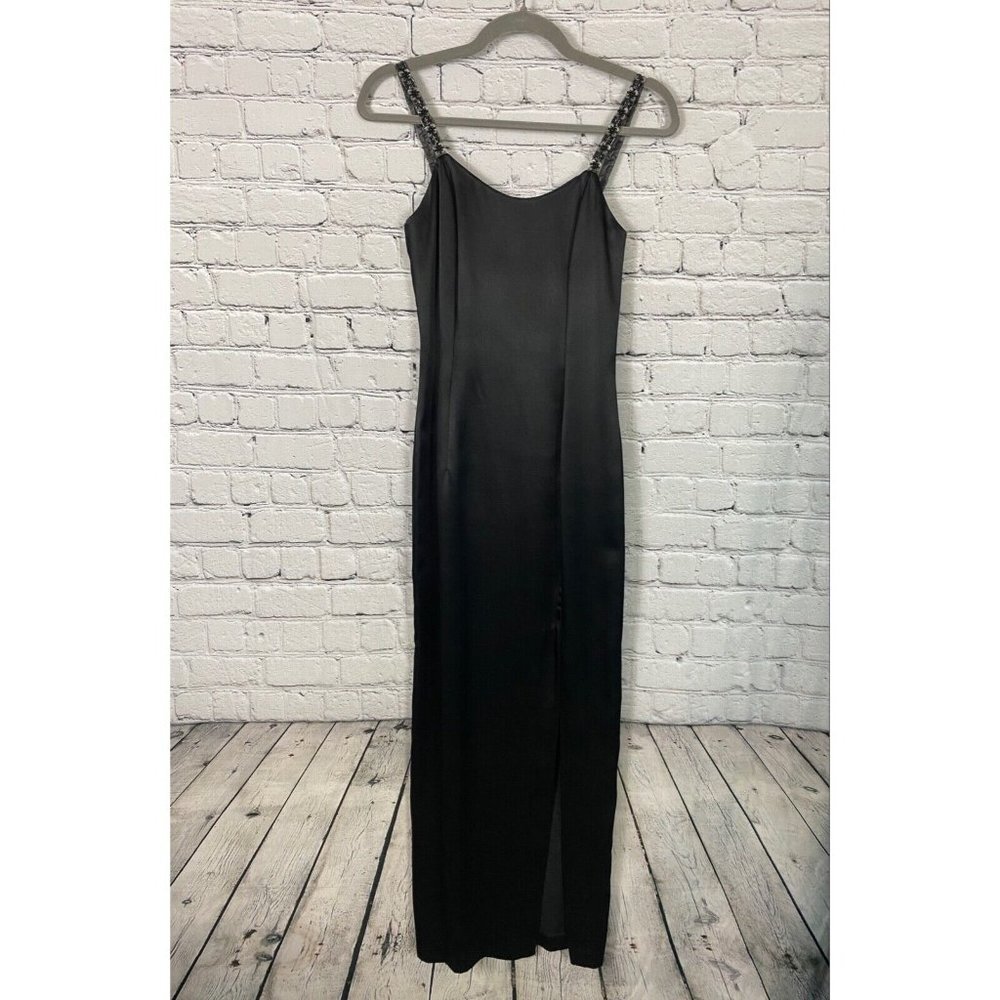 Vtg Jessica Mcclintock Gunne Sax Black Dress Gown - image 1